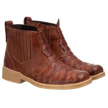 Imagem de Bota Country Masculina Couro Escamada Cano Curto Moderna - Campero, Ma
