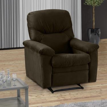 Imagem de Poltrona Reclinável Para Sala De Estar Mel Veludo Turkey Marrom