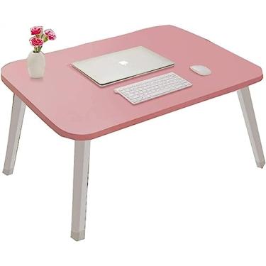 Imagem de Bandeja dobrável de café da manhã, [mesa dobrável para laptop para cama e sofá] mesa de sofá, mesa de cama para laptop, escrita, estudo, comer | armazenamento, suporte de leitura (rosa)