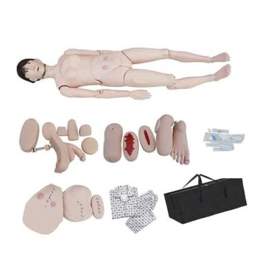 Imagem de IUBGFTO Manequim de treinamento CPR Geriátrica Enfermagem Habilidades Básicas Simulador Manequim Humano para Enfermeiros Escolares Enfermeiros Modelo