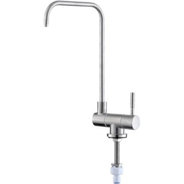 Imagem de KUYBTU Torneiras de pia torneiras de cozinha, torneira dobrável 360 única de filtro de água fria torneira de cozinha de furo único, escovado-escovado a