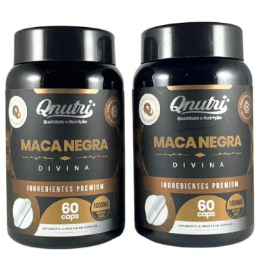 Imagem de Kit 2 x Maca Negra 1000mg Por Dose 60 Cápsulas Suplemento Natural Sem Glúten Qnutri