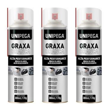 Imagem de Kit 3 Graxa Em Spray De Alta Performance Lubrificação Desengripante Branca 300ml