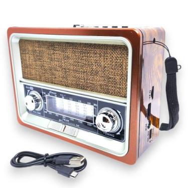 Imagem de Rádio A Pilha E Tomada Am Fm Sw Pendrive Radinho Bluetooth - NAGAMIX