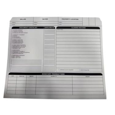 Imagem de 25 unidades pasta de listagem imobiliária lista pré-impressa para suprimentos de agentes imobiliários carta durável tamanho 210 GSM cartolina Manila com lista de verificação de fechamento pontos