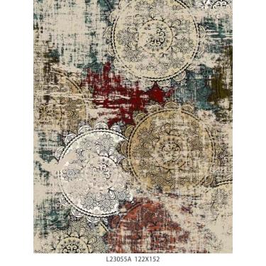 Imagem de Tapete de área lavável 4x5 Abstrato: Tapete de borracha antiderrapante para entrada de cozinha - Tapete de piso pequeno macio de pilha baixa para entrada, quarto, banheiro, decoração de casa (4x5