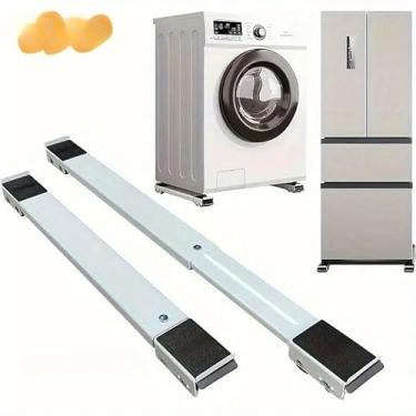 Imagem de Suporte de Alumínio com Rodas, Base Carrinho Universal para Geladeira, Fogão e Máquina de Lavar, Leve e Durável (2 UNI,Aleatório)