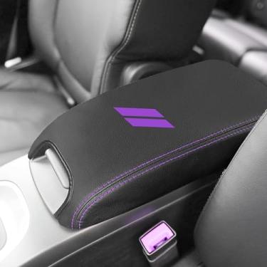 Imagem de YOSRTER Para Dodge Journey Accessories 2011-2020 console central capa de apoio de braço caixa interior couro anti-arranhões decoração de braço central (pontos roxos)