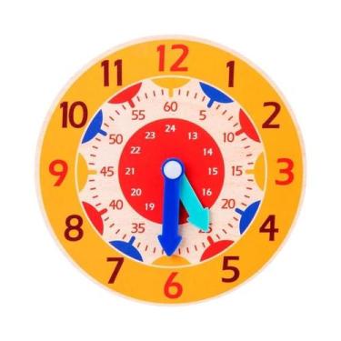 Imagem de Brinquedo De Relógio De Madeira Montessori Para Crianças, Auxílio Educ