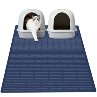 Imagem de Tapete de areia de silicone para gatos, 40" x 30" (100 cm x 75 cm) tapete de caixa de areia impermeável para pisos, à prova de rasgos e à prova de urina, suprimentos e acessórios duráveis para animais