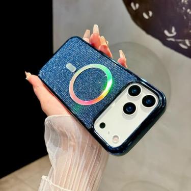 Imagem de Capa magnética de luxo com lantejoulas brilhantes e revestimento de diamante para iPhone 17 Air 16 15 14 Plus 13 12 11 Pro Max (iPhone 11/Dourado)