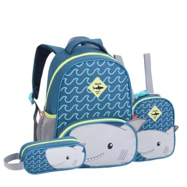 Imagem de Mochila Costas Lancheira Térmica Tubarão Infantil