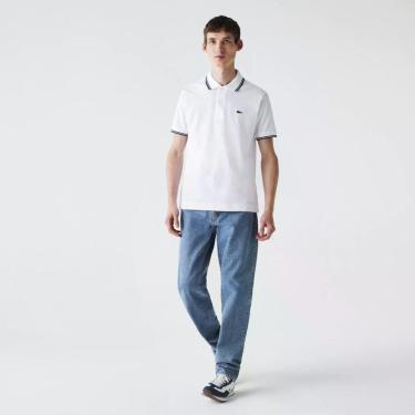 Imagem de Camisa Polo Lacoste Classic Fit em Piqué de Algodão com Detalhes Listrados Masculina-Masculino