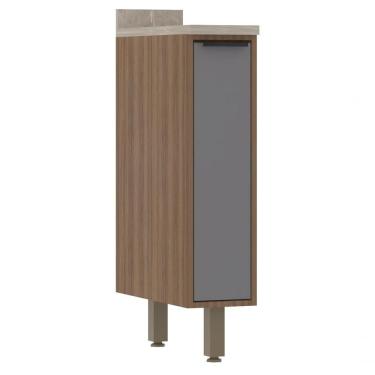 Imagem de Balcão De Cozinha Com Tampo 20 Cm 1 Porta De Abrir Aspen Luciane Móveis cinza Puro