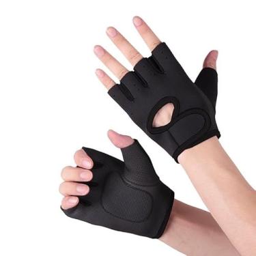 Imagem de Luvas de Neoprene para Musculação, Feminina Masculina, Antiderrapante, Ajustável, Acolchoada, Anatômica, Unissex, Respirável, Preto e Azul