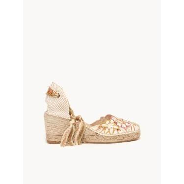 Imagem de Sandália Anabela Média Romero Bordado Silvestre Rosa, Rosa, 37