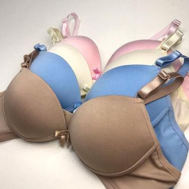 Imagem de Kit 4 Sutia Com Bojo Top Juvenil Menina Moça Sem Aro - Empório da Roup