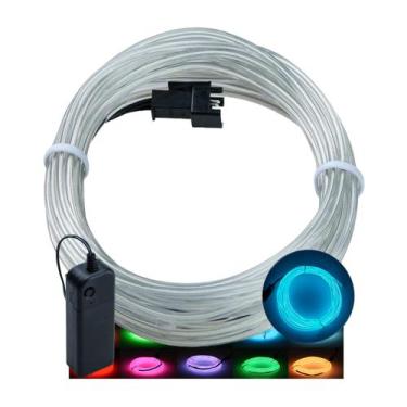 Imagem de Fio Cordão Neon 3 Metros Com Controle A Pilha Festa Balada Resistente 