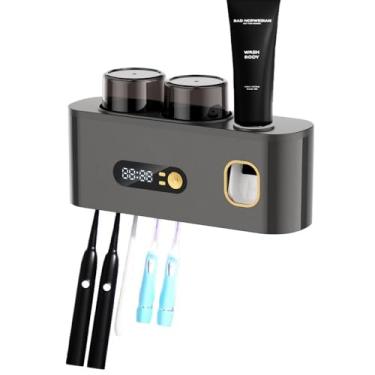 Imagem de Esterilizador de escova de dentes atualizado, suporte de escova de dentes para banheiro, ferramenta de limpeza de escova de dentes com dispensador de pasta de dente montado na parede Tipo-C