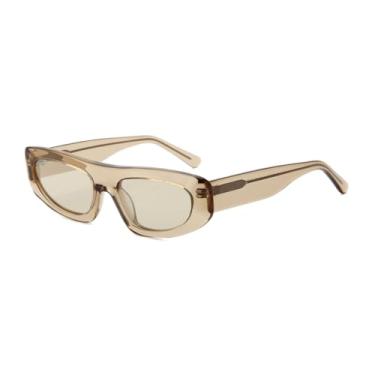 Imagem de HCPIHF Óculos de sol punk masculino polarizado de acetato, proteção UV400 (marrom cristal)