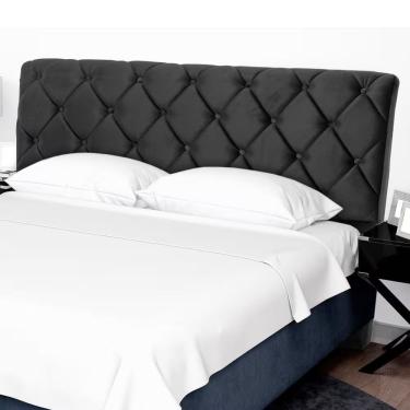 Imagem de Cabeceira Para Cama Queen Denver Hellen Madeira Reflorestamento 160x130x20cm Grafite Ou...