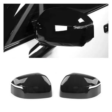 Imagem de Adesivo de carro retrovisor lateral espelho capa asa tampa exterior porta traseira caso guarnição fibra carbono olhar Compatível com hyundai santa fe 2024(Gloss Black)