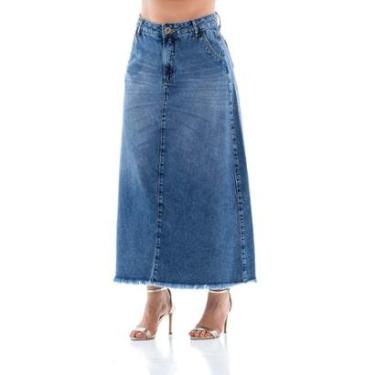 Imagem de Saia Jeans Feminina Arauto Evasê Less Water-Feminino