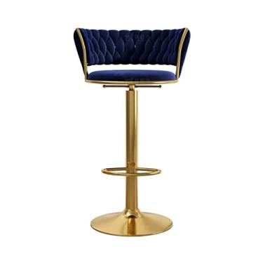 Imagem de VHDY85KA Cadeira alta giratória com encosto ajustável (65-80 cm) para Kitchen Island (azul)