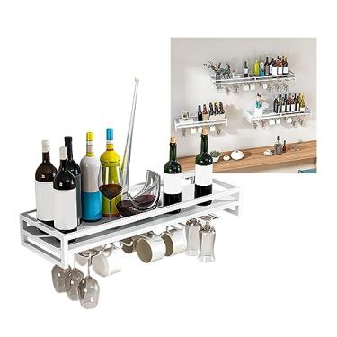 Imagem de Suporte para pendurar para taças de vinho, suporte de parede para copos de vinho de metal, fácil de instalar, comporta qualquer tipo de copo de vidro para parede