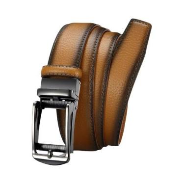 Imagem de Cinto De Couro Luxuoso Masculino 105cm-135cm Com Fivela Automática De 