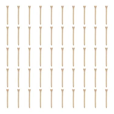 Imagem de plplaaoo Camisetas de golfe profissionais 50 peças de camisetas de golfe de madeira premium para maior precisão e potência, acessórios de golfe de madeira de bordo duráveis (83 mm)