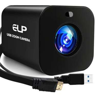 Imagem de ELP Câmera USB 21X Zoom 4K 30fps 1080P 60fps HDMI USB Webcam Foco Manual PC Web Cam H.265 H.264 Alta Velocidade Web_Camera para Igreja Streaming Videoconferência (Zoom 21X)