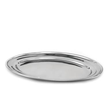 Imagem de Travessa Oval Rasa Tradicional Aço Inox Gourmet Mix Prata 40Cm