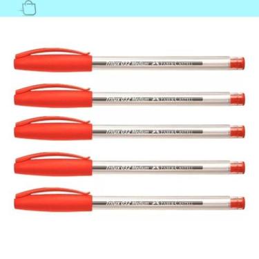 Imagem de Kit Caneta Trilux 032 Faber-Castell Vermelha 5 Unidades Vermelho, Verm