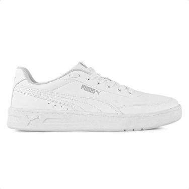 Imagem de Tênis Puma Court Classic Clean Bdp Masculino, 41, Branco, Branco