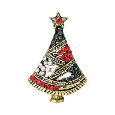 Imagem de Broche De Estrela De Strass Para Árvore De Natal, Alfinete Clássico Pa