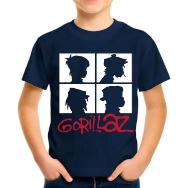 Imagem de Camiseta Camisa Infantil Juvenil Banda GorillazZ Poster Rock HipHop M1