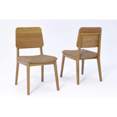 Imagem de Cadeiras Cozinha Ipe Kit 2 Un Carvalho/couríssimo Kaki Cimol