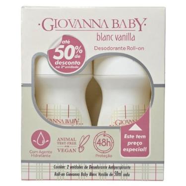 Imagem de Kit 2 Desodorante Roll-on Blanc Vanilla 48h Vegano Giovanna Baby 50ml 
