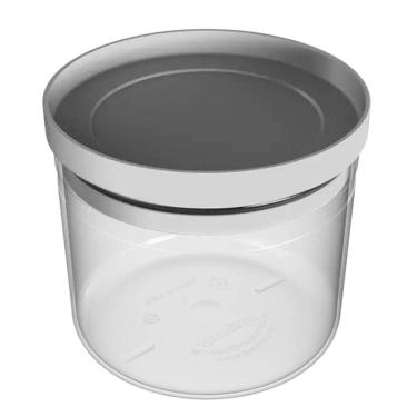 Imagem de Pote Hermético Porta Mantimentos 1 Litro Transparente com Tampa Plástico Soprano Cinza
