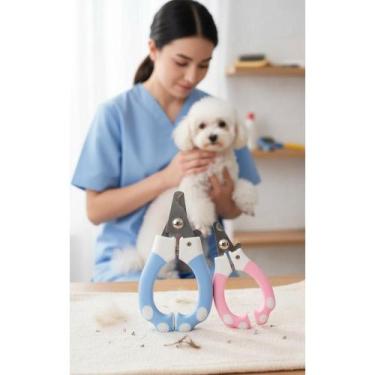 Imagem de Alicate Cortador Unha Cães Gatos Pequenos ROSA Seguro - Congratulation