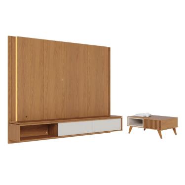 Imagem de Mesa De Sala Com Painel Suspenso Roma Freijo Off White Matte