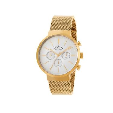 Imagem de Relógio Oslo Slim Analógico Dourado Safira Omgsss9u0003 S1kx-Masculino
