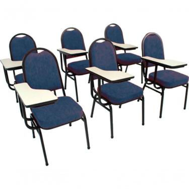 Imagem de Kit Com 6 Cadeiras Para Auditórios Linha Hotel Azul
