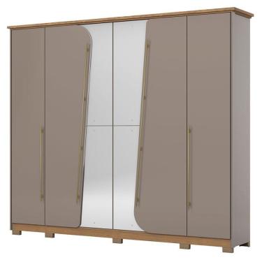 Imagem de Guarda Roupa Casal 6 Portas 6 Gavetas Dubai D322 Avelã Nature - Henn