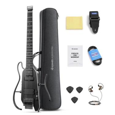 Imagem de Guitarra Portátil Donner Hush-X Pro com Efeitos Preto