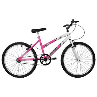 Imagem de Bicicleta de Passeio Ultra Bikes Esporte Bicolor Aro 24 Reforçada Freio V-Brake Sem Marcha Feminina Rosa/Branco