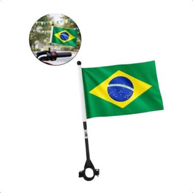 Imagem de Bandeira do Brasil 20x14cm com Haste Para Moto - NYR