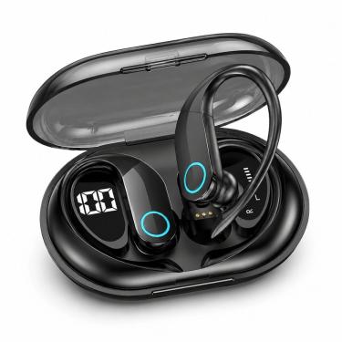 Imagem de Fone de Ouvido Esportivo Bluetooth MDM Arc para Ciclismo e Corrida com Gancho Auricular 4h Uso Preto