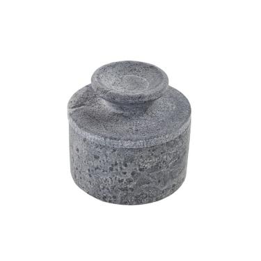 Imagem de Manteigueira Francesa Af014gindsj Servir e Decorar Pedra-Sabão Design Rústico para Cozinha 12cm Industria São Jose